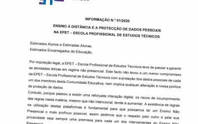 ENSINO À DISTÂNCIA E A PROTEÇÃO DE DADOS NA EPET – ESCOLA PROFISSIONAL DE ESTUDOS TÉCNICOS
