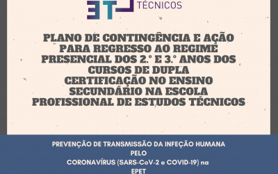 PLANO DE CONTINGÊNCIA E AÇÃO PARA REGRESSO AO REGIME PRESENCIAL DOS 2.º E 3.º ANOS DOS CURSOS DE DUPLA CERTIFICAÇÃO NO ENSINO SECUNDÁRIO NA ESCOLA PROFISSIONAL DE ESTUDOS TÉCNICOS