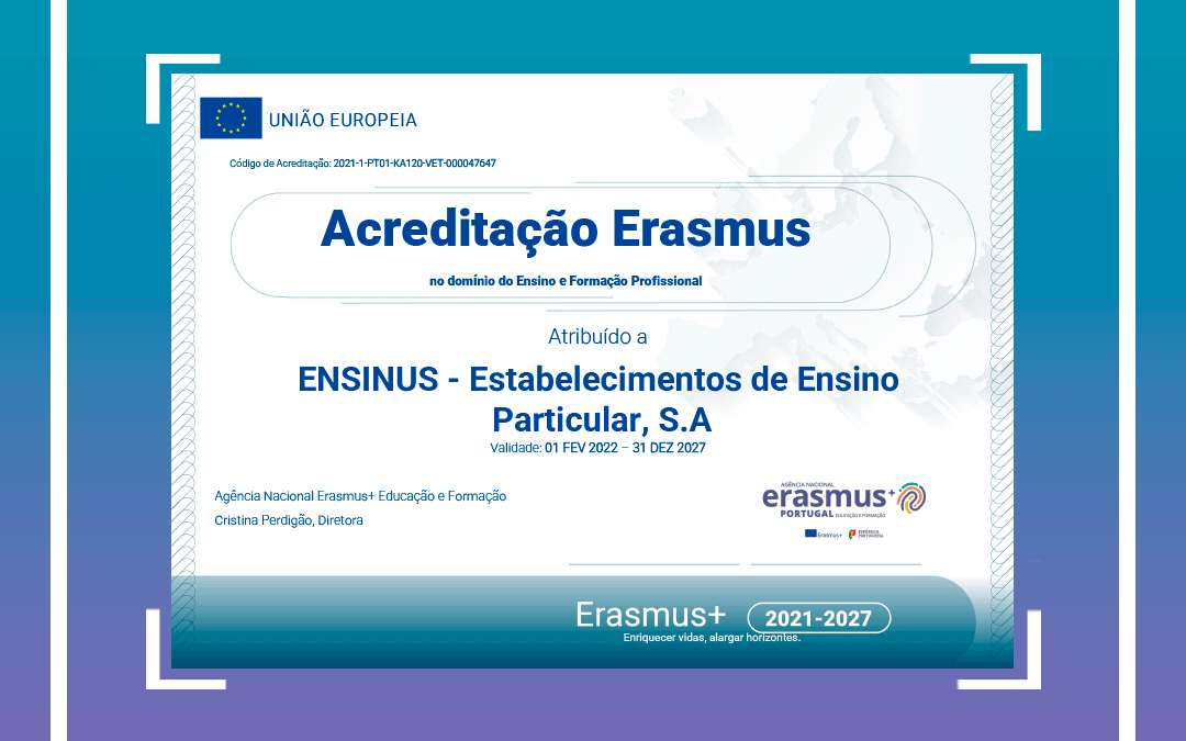 Certificado Acreditação – Erasmus +